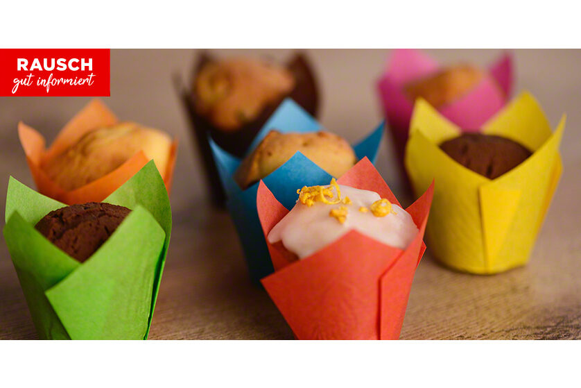 Muffins in bunten Tulip-Cups