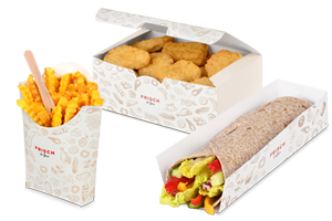 Take-Away-Verpackungen mit «FRISCH & fein»-Design