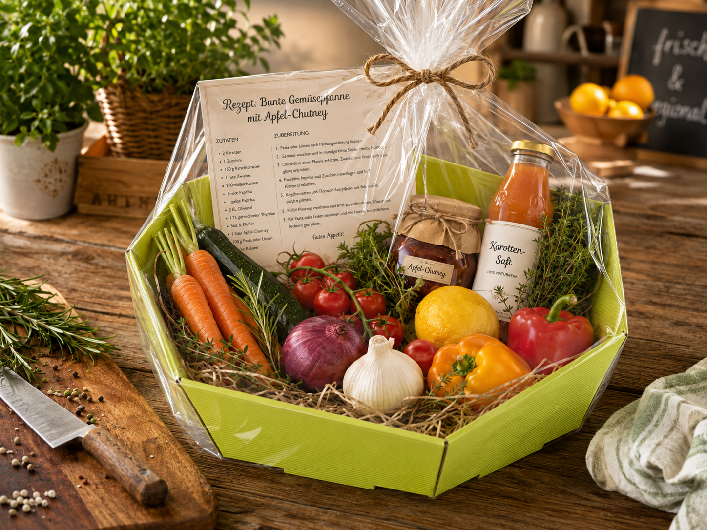 Geschenkkorb mit Gemues und Obst Geschenkkorb mit Gemues und Obst