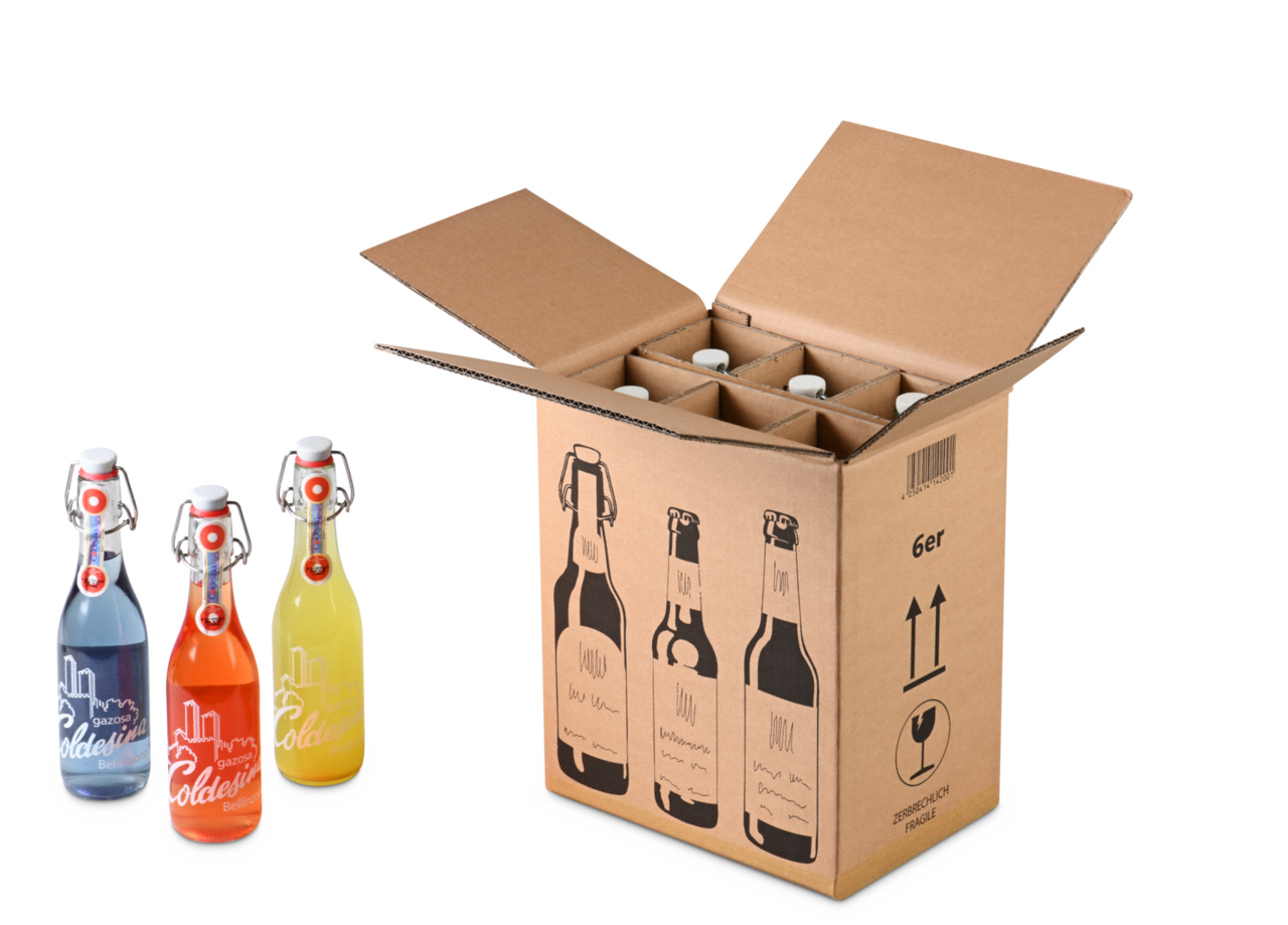 Carton pour bouteilles de 0,33 à 0,50 litre, certifiés DHL
