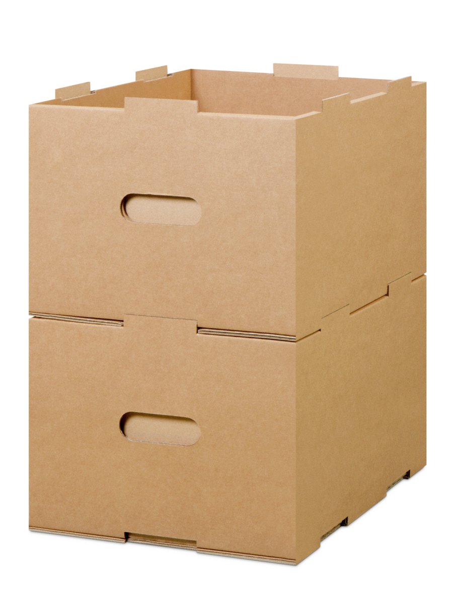 Bac KLT (support de petites charges) en carton ondulé, empilable