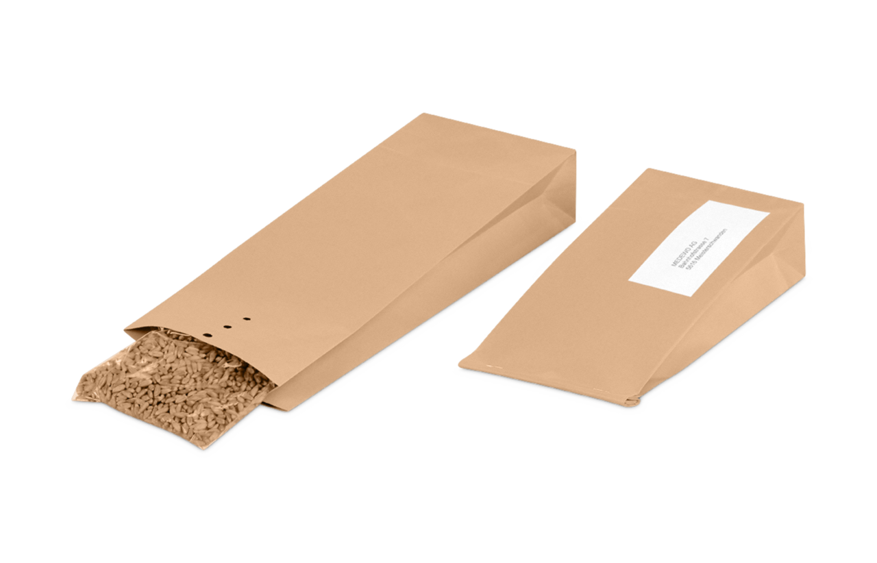 Sachet pour échantillons avec fermeture tête ronde
