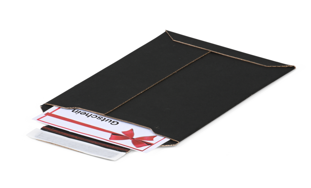 pour une impression générale de qualité - l'enveloppe d'expédition noire renforce la perception positive du contenu