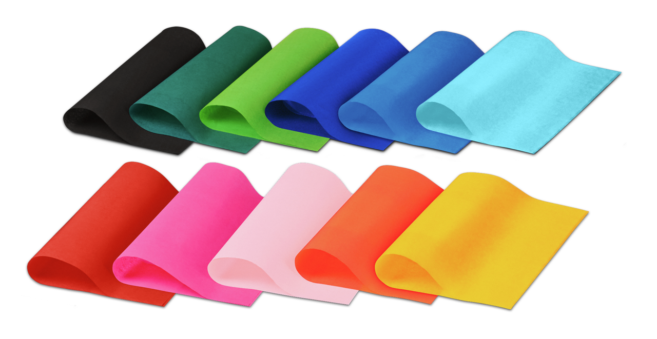 Papier de soie en feuille de couleur