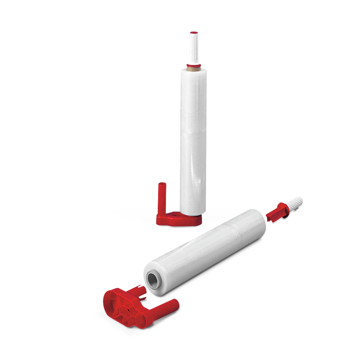 Set de film étirable manuel 6 rouleaux + dévidoir, 17 µm x 300 ml