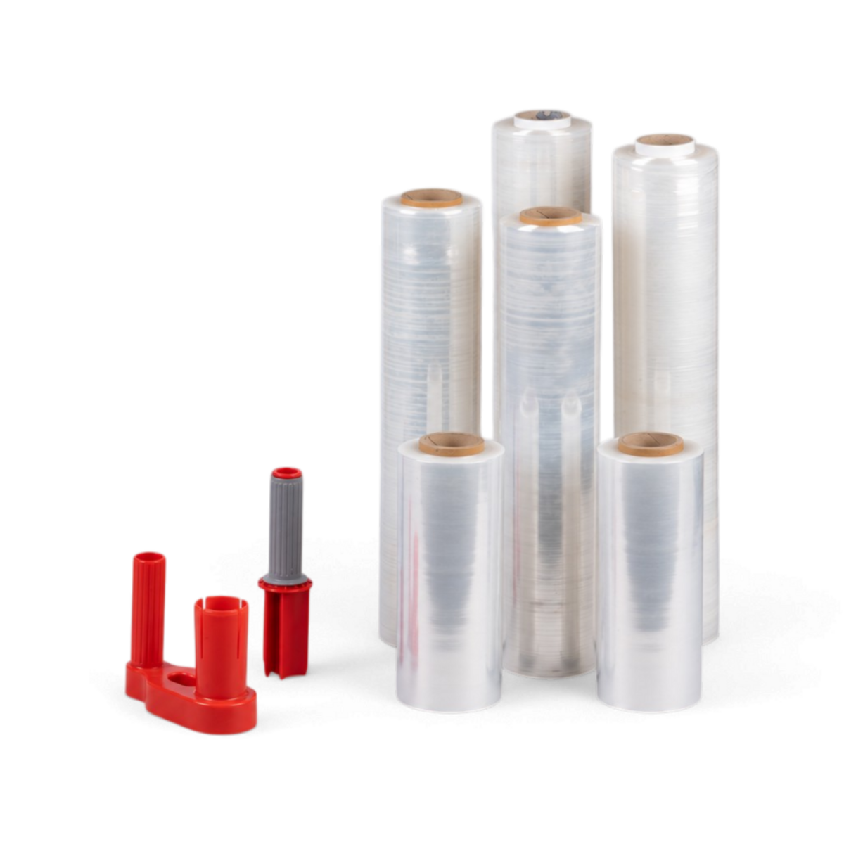 Set film étirable manuel 6 rlx + dérouleur, 17–23 µm