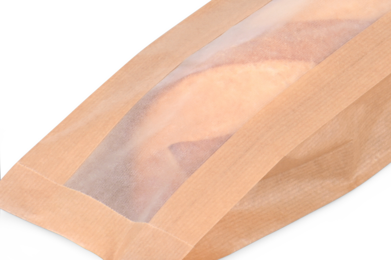 Sac en papier et bande transparente fabriqués à partir de matières premières renouvelables
