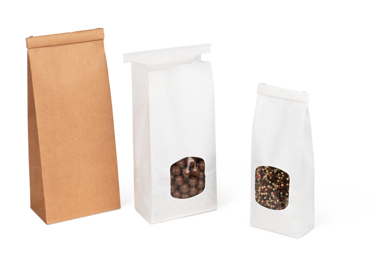 Sachet à fond plat en papier kraft avec fermeture
