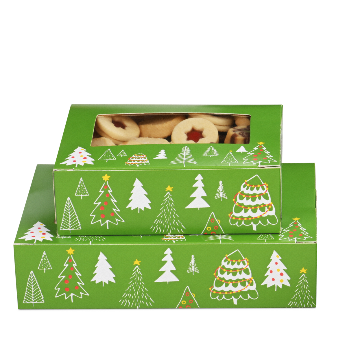 Carton à pâtisseries avec fenêtre en PP NOËL EN FORET