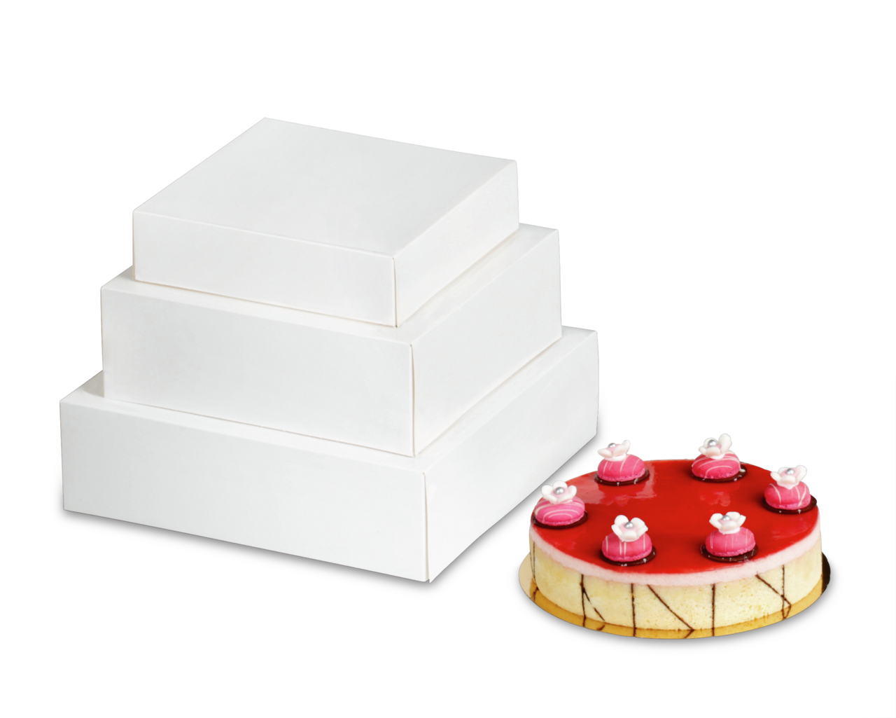 Carton à gâteau blanc, 1 pièce