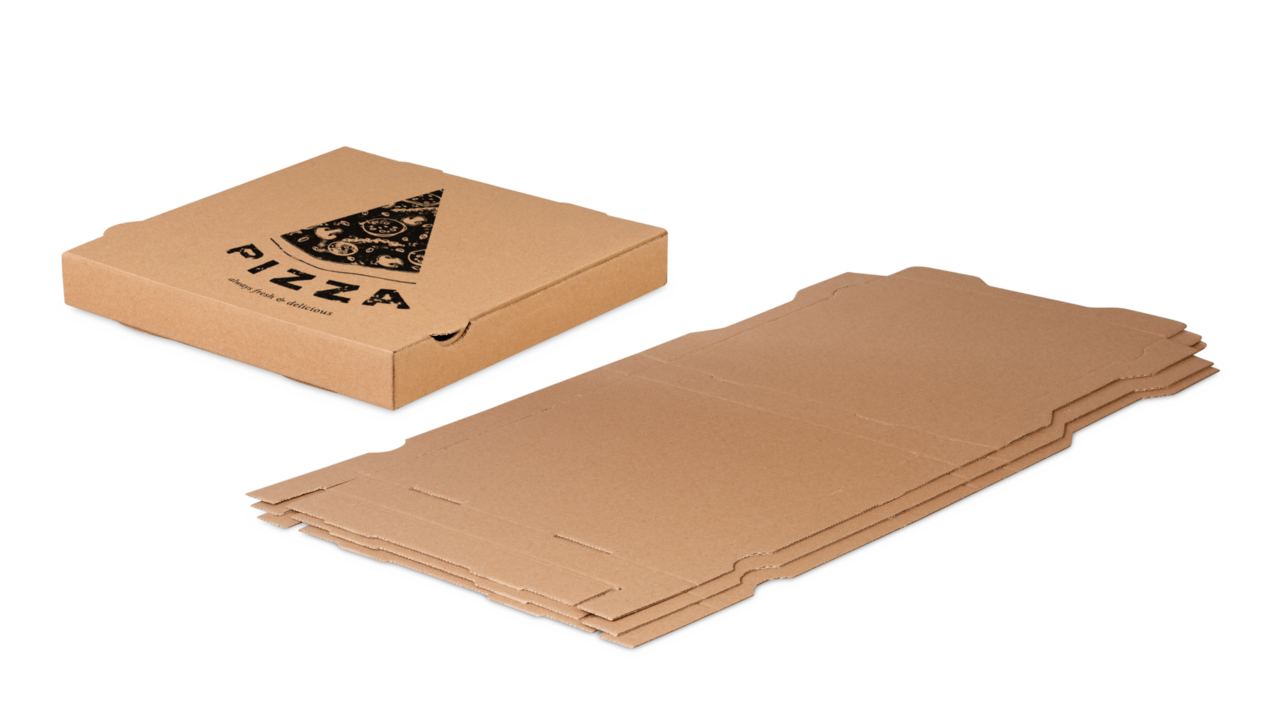 la boîte à pizza est livrée à plat et se dresse rapidement