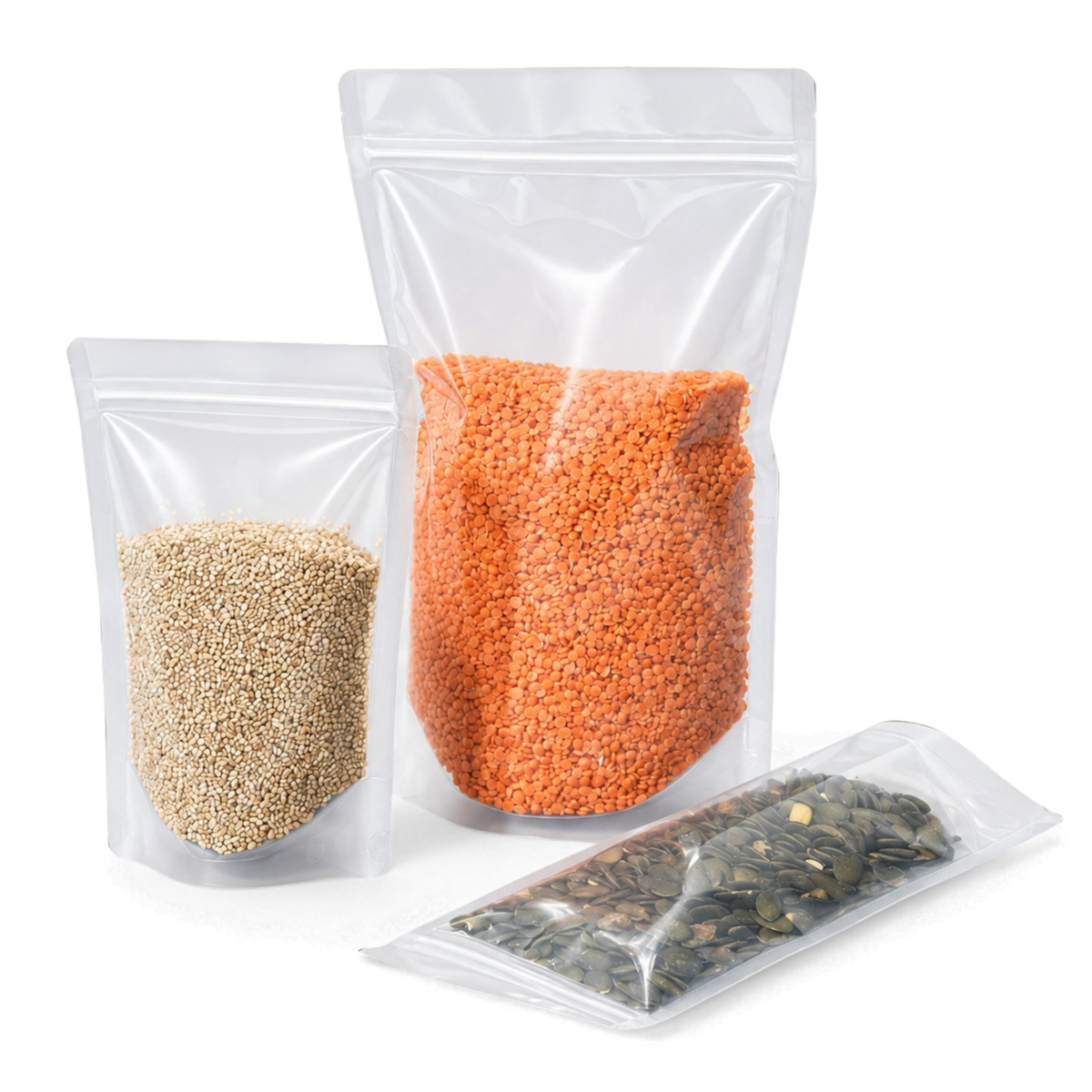 Sachet autoporteur transparent