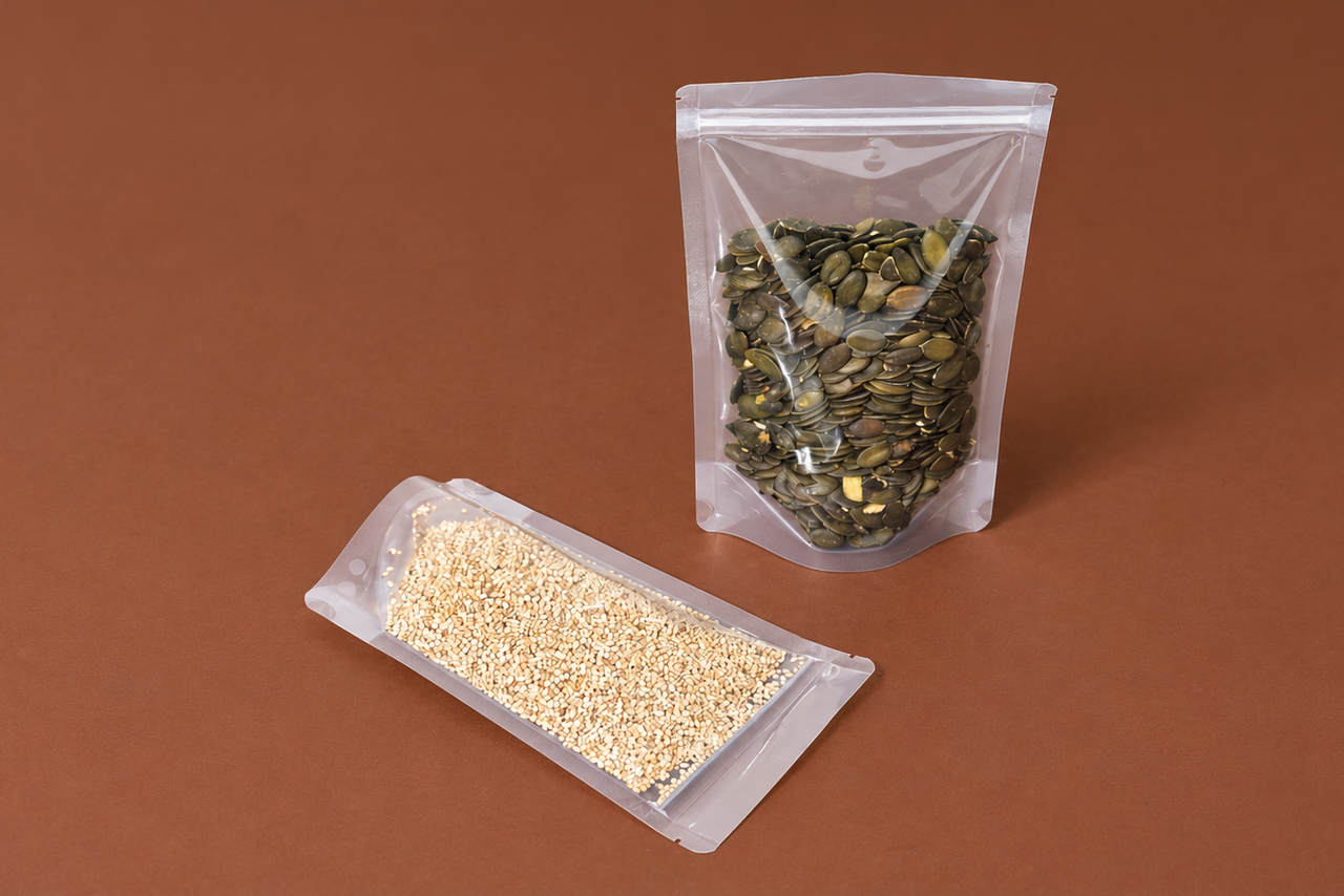 Sachet autoporteur transparent