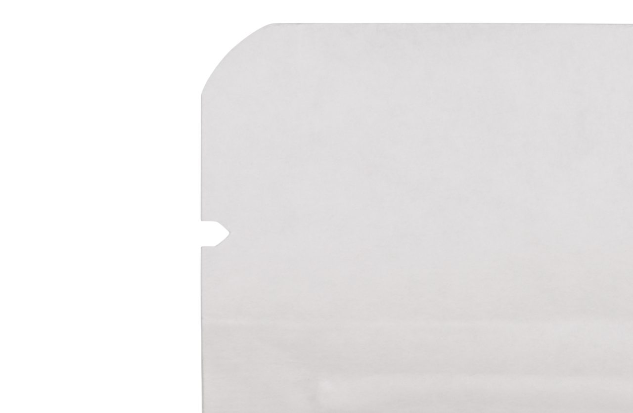 Sachet autoporteur blanc avec fenêtre transparente