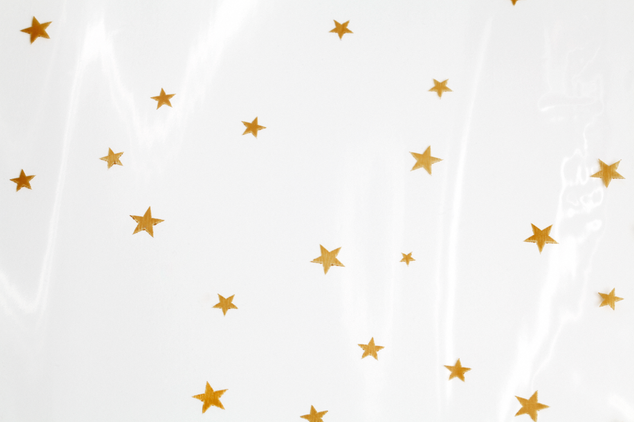 Sachet à fond croisé en OPP avec des étoiles