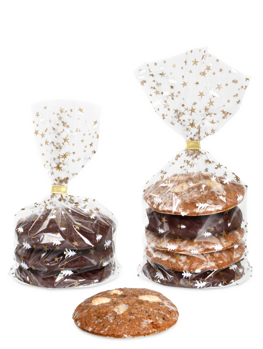 Sachet à fond plat en CPP avec des étoiles