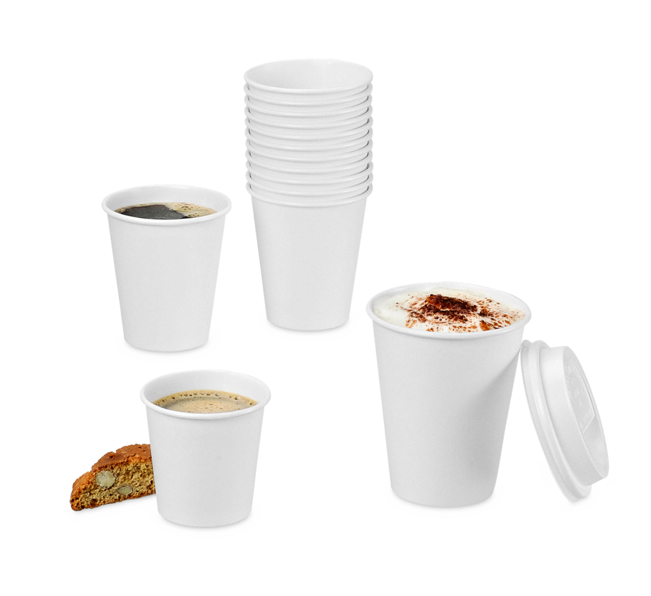 Gobelet pour boissons chaudes, couche PE blanc