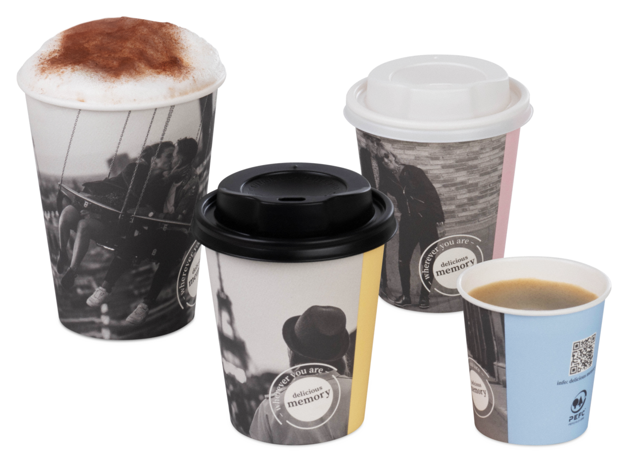 Gobelet pour boissons chaudes, couche PE «delicious memory»