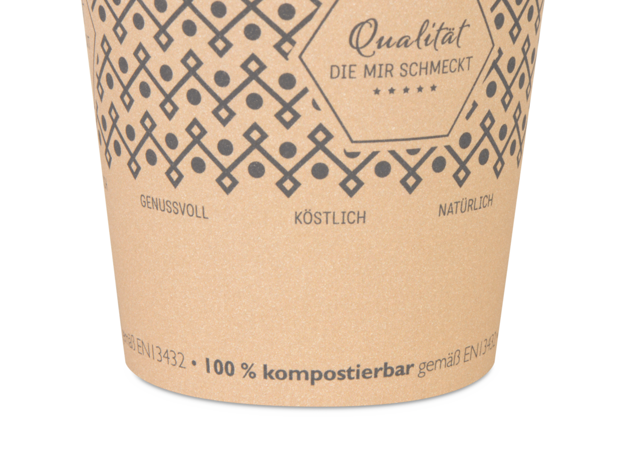 Gobelet pour boissons chaudes revêtu de PLA «Genuss»
