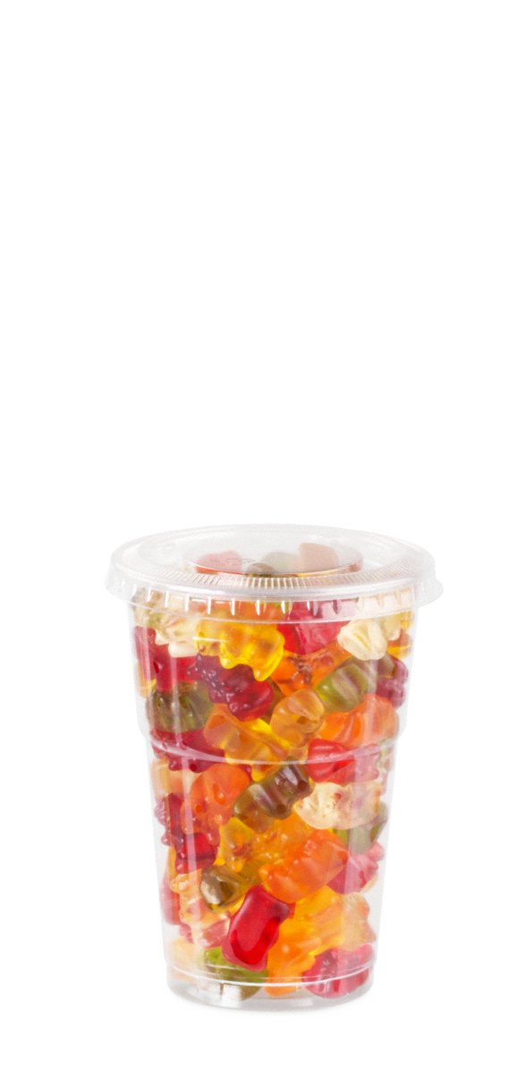  Couvercle plat sans fente cruciforme sur Clear Cup en rPET