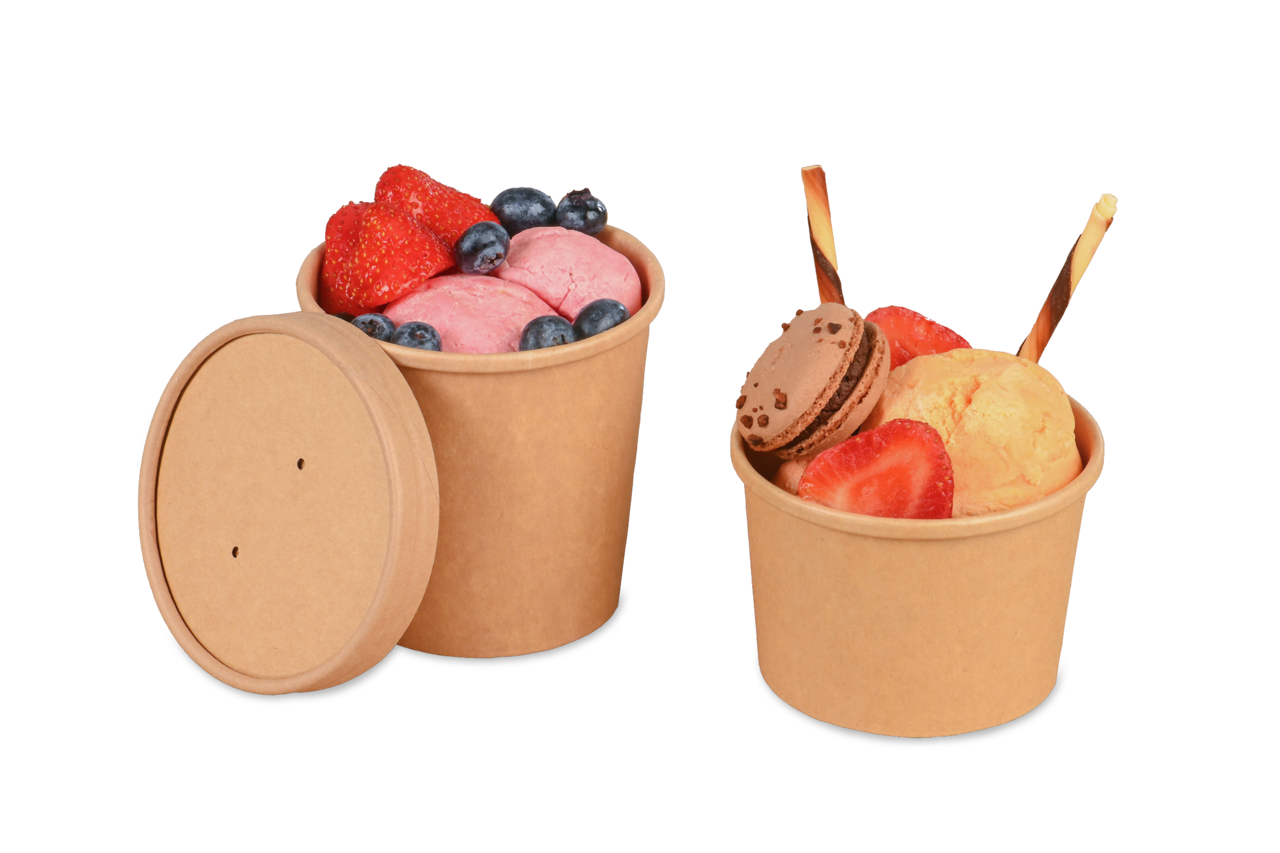 Gobelet à glace et couvercle en carton