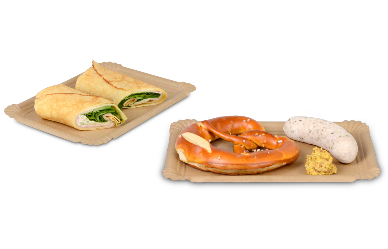 Assiette en carton brun rectangulaire, non couchée