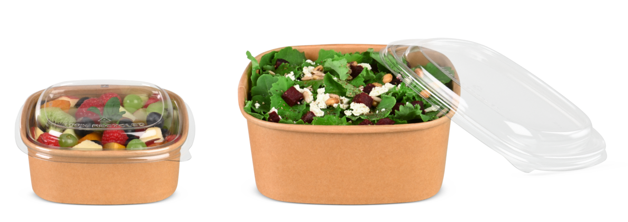 Assorti au saladier en carton brun – pour une vue claire sur le contenu
