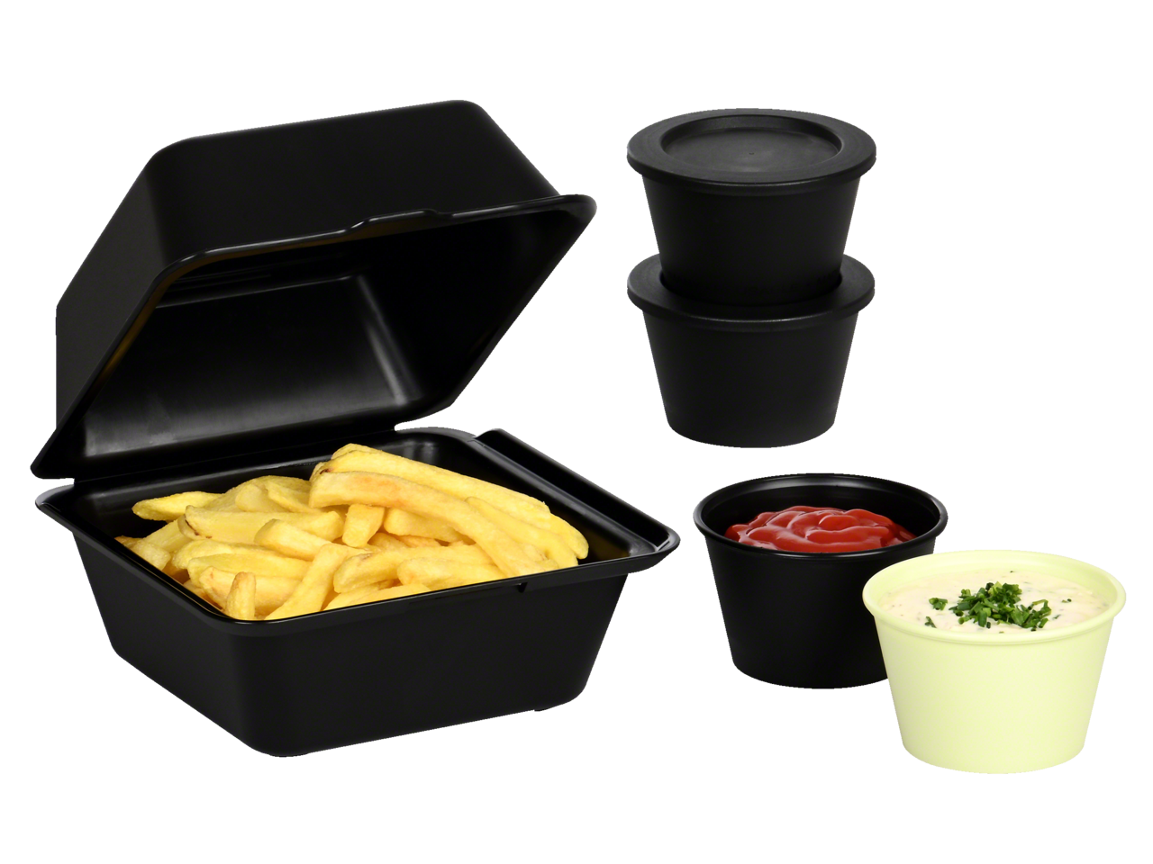 Les pots empilables peu encombrants sont parfaits pour transporter des sauces fraîches, du guacamole, de la mayonnaise, du ketchup ou des sauces aux herbes 