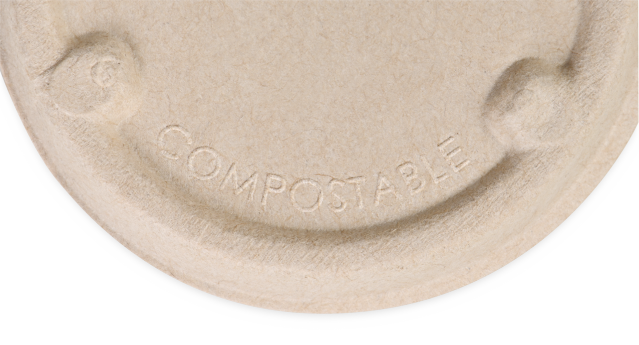 Gobelet rond en bagasse & couvercle