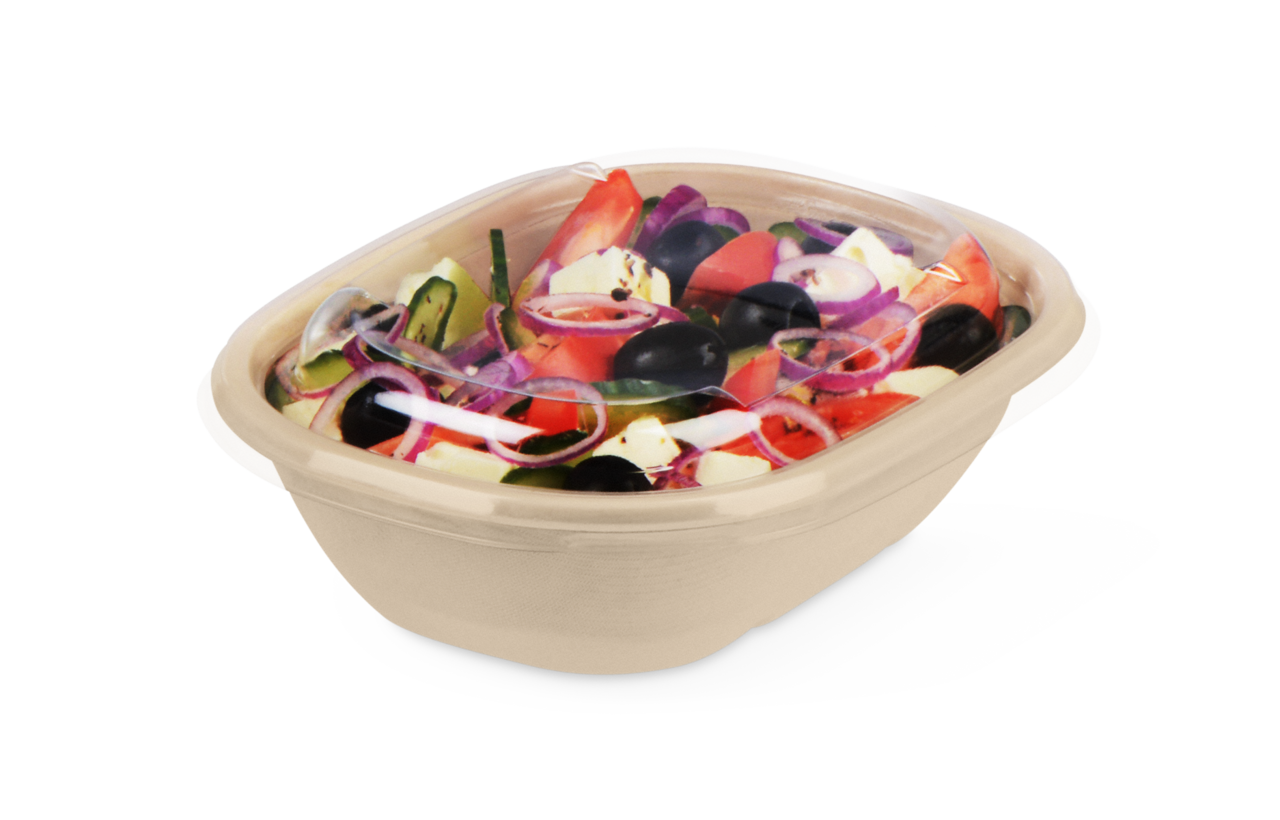 Adapté au bol ovale en bagasse – pour un transport sûr et une fraîcheur prolongée
