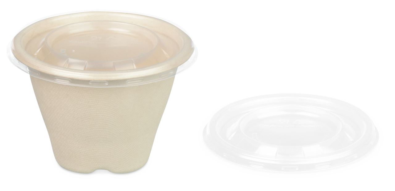 Couvercle en PP pour bol en bagasse conique