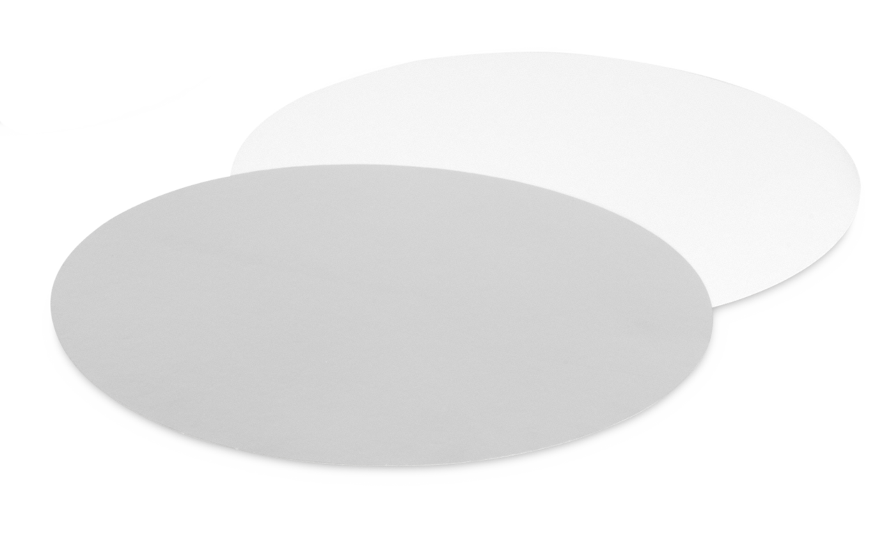 Deckel aus Karton einseitig mit Aluminium kaschiert