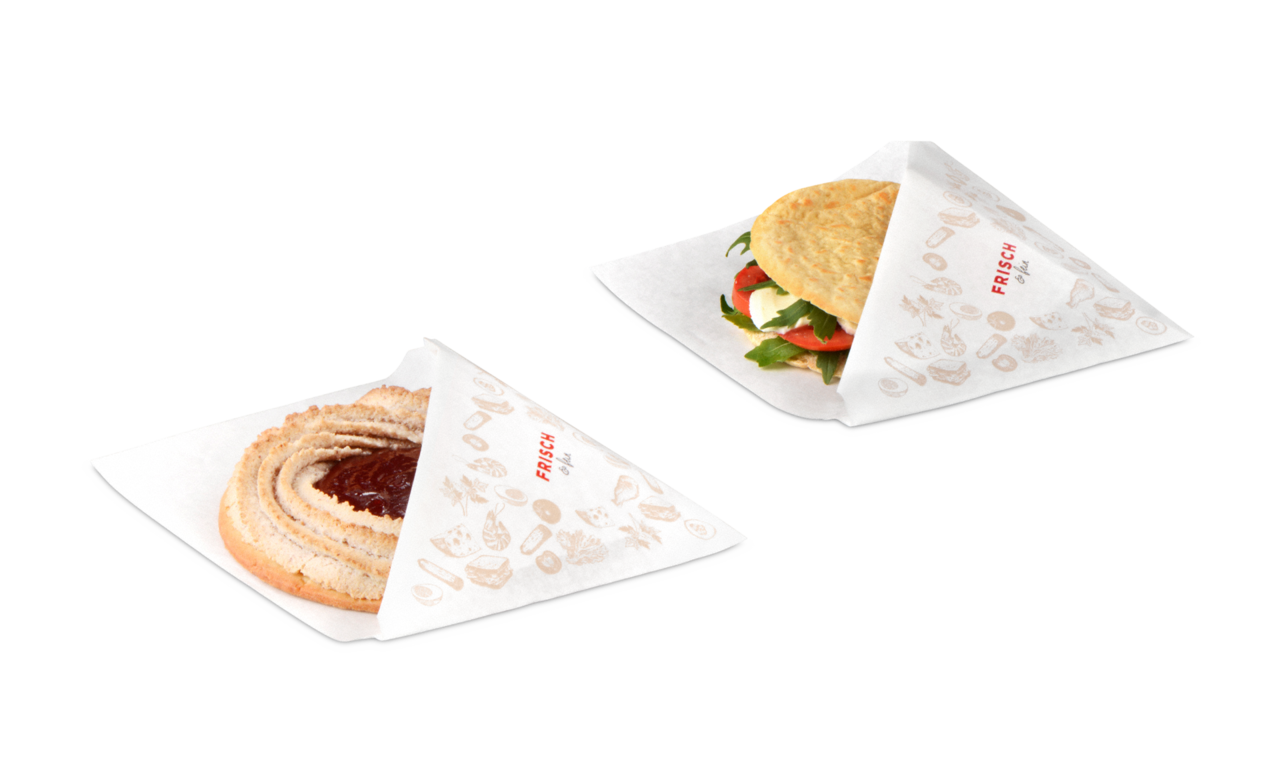 Pochette à snack ouverte des 2 côtés
