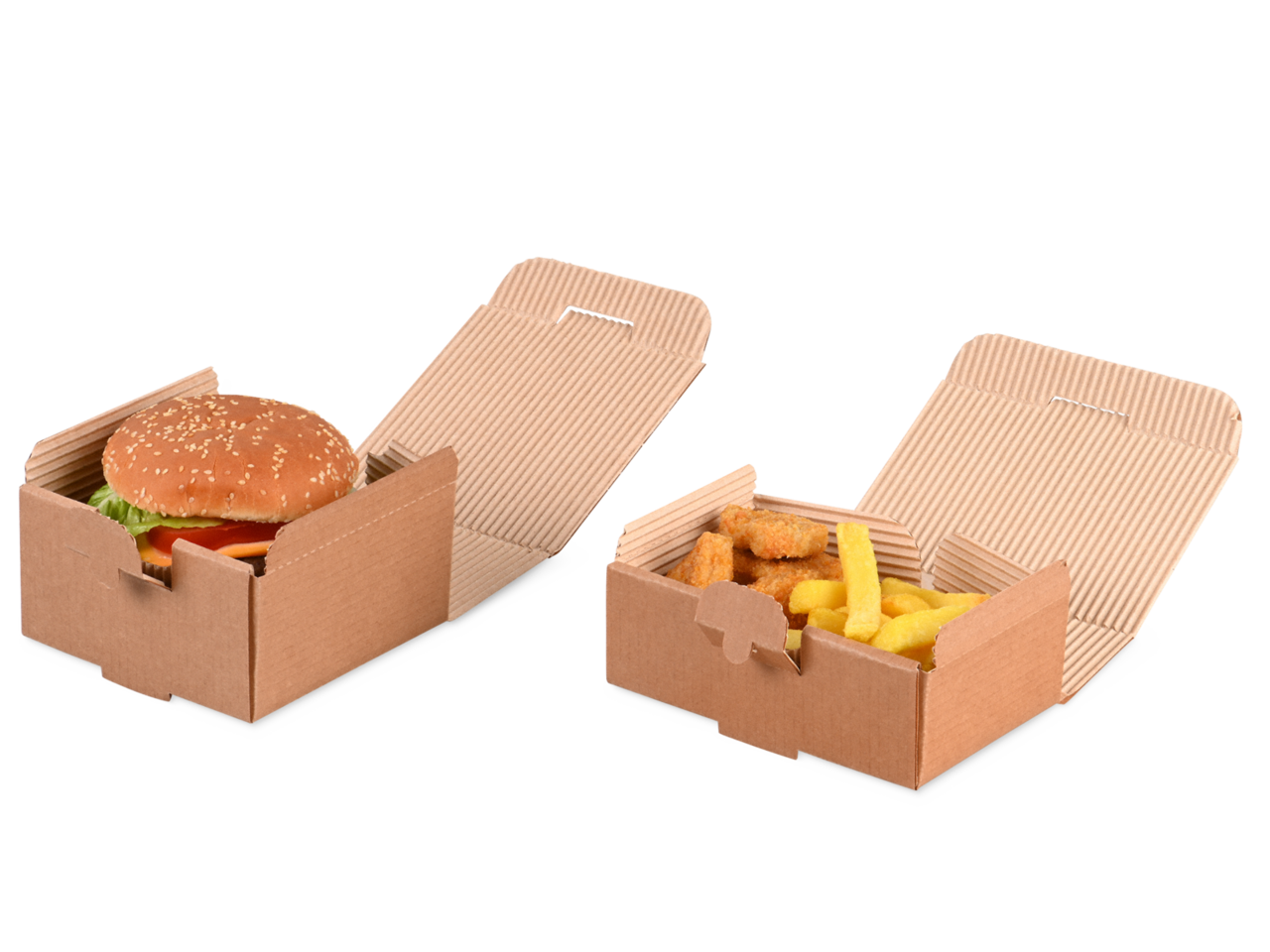 Boîte en carton ondulé à emporter