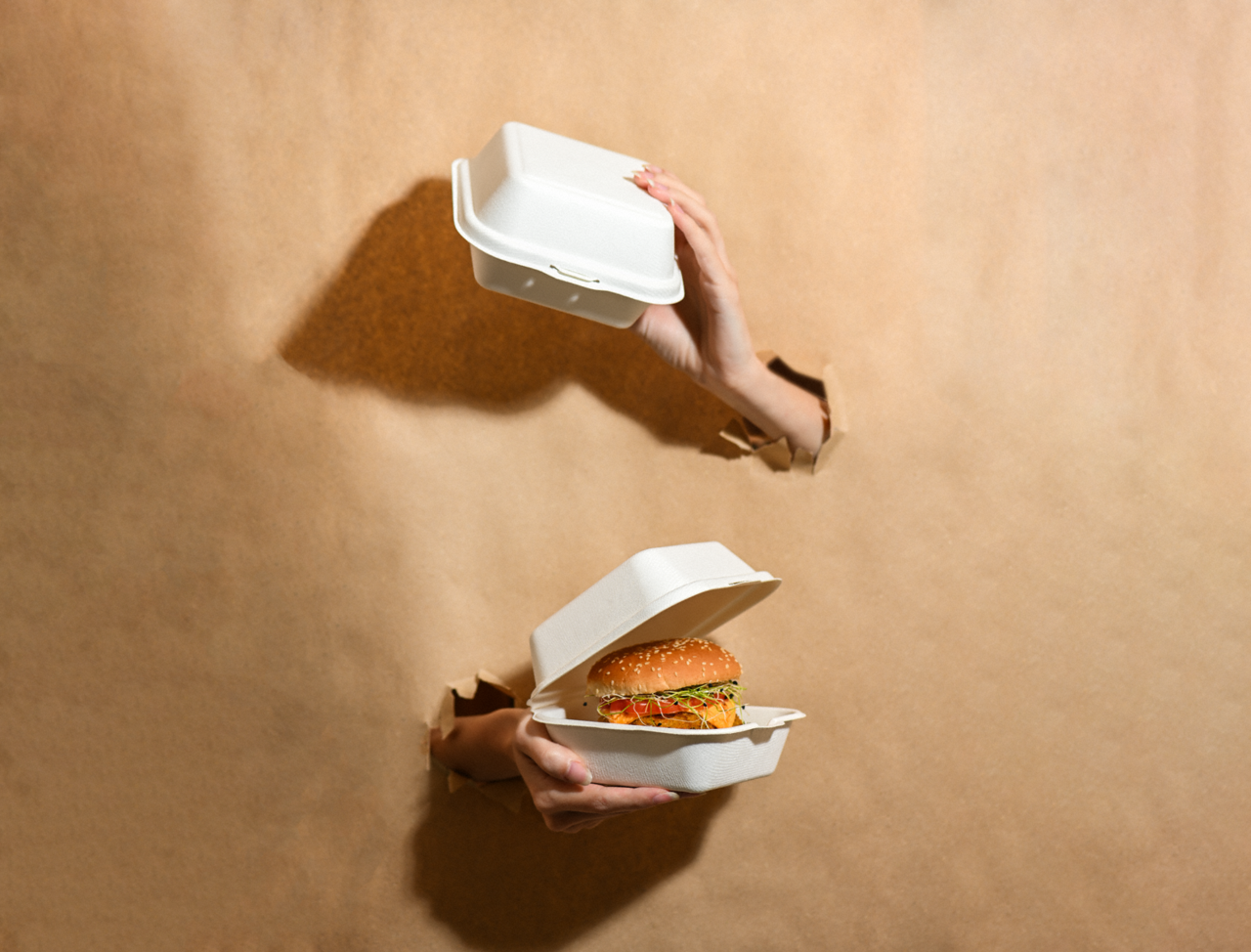 Boîte burger en bagasse