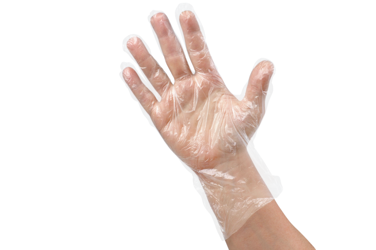 Gants HDPE bloqués, transparents
