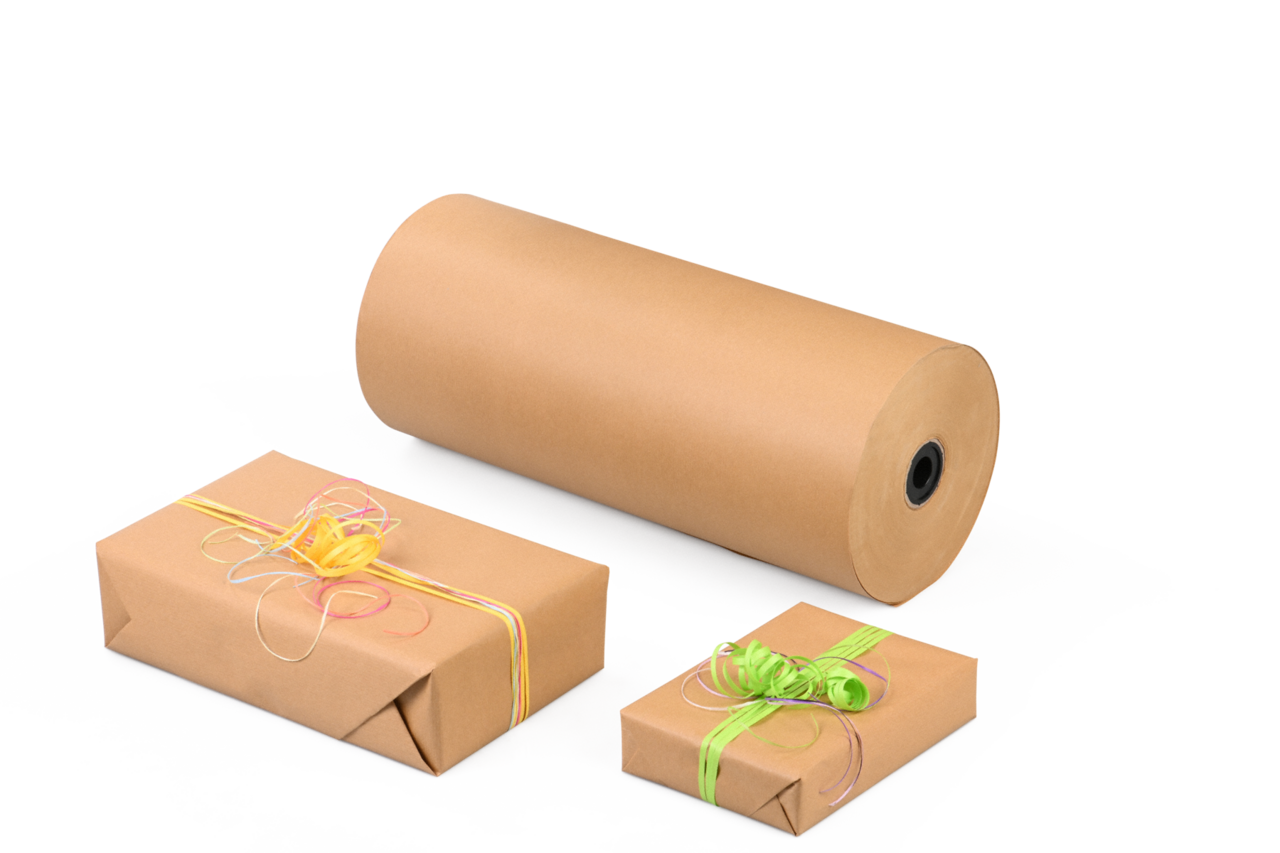 Papier cadeau en rouleau, brun
