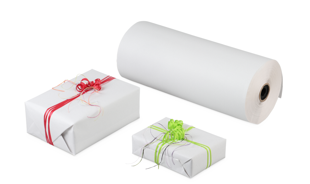 Papier cadeau en rouleau, blanc