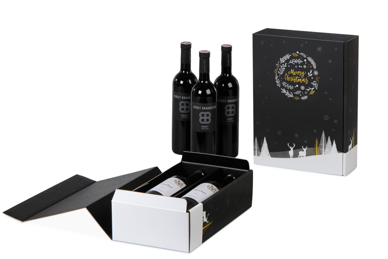 Carton cadeau pour bouteilles MERRY X-MAS