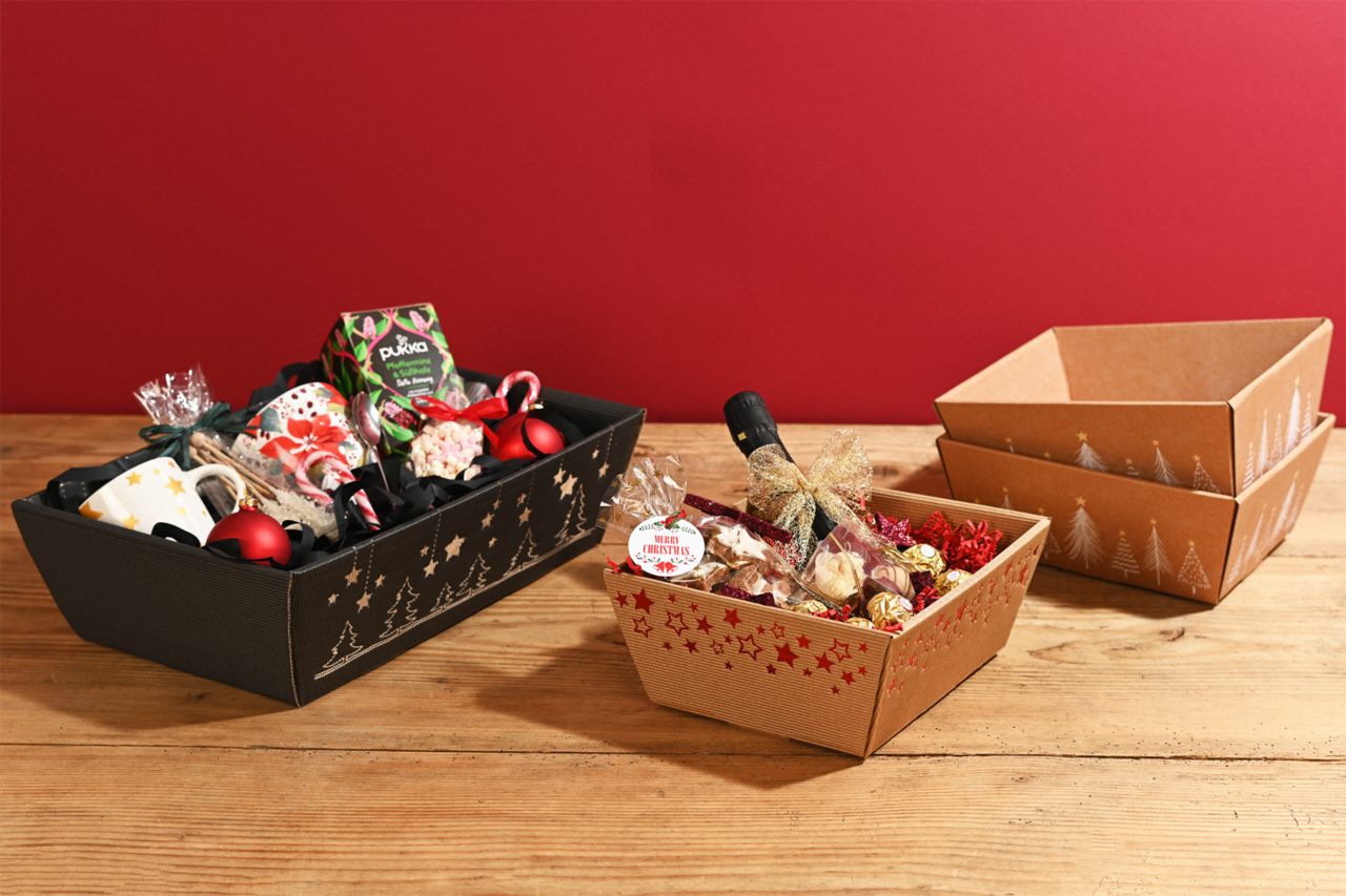 Paniers-cadeaux pour des cadeaux de Noël parfaitement emballés