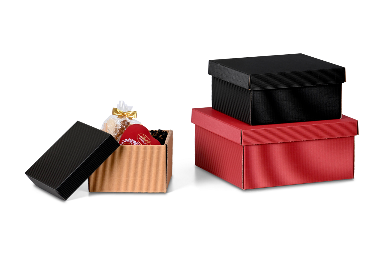 Boîte cadeau avec couvercle, ondulée