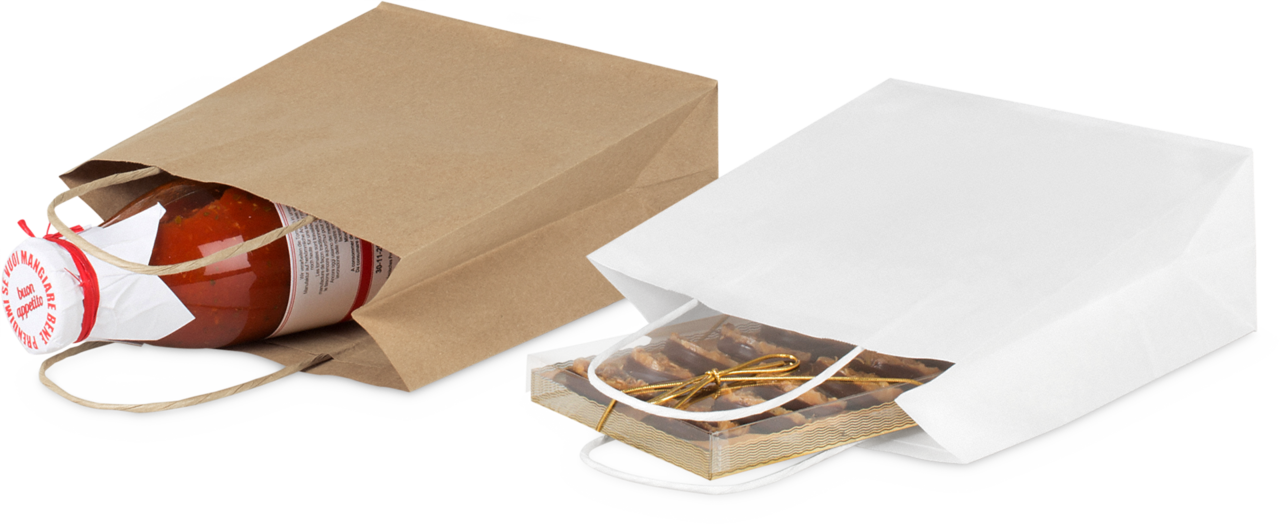 Sac en papier kraft avec cordon torsadé