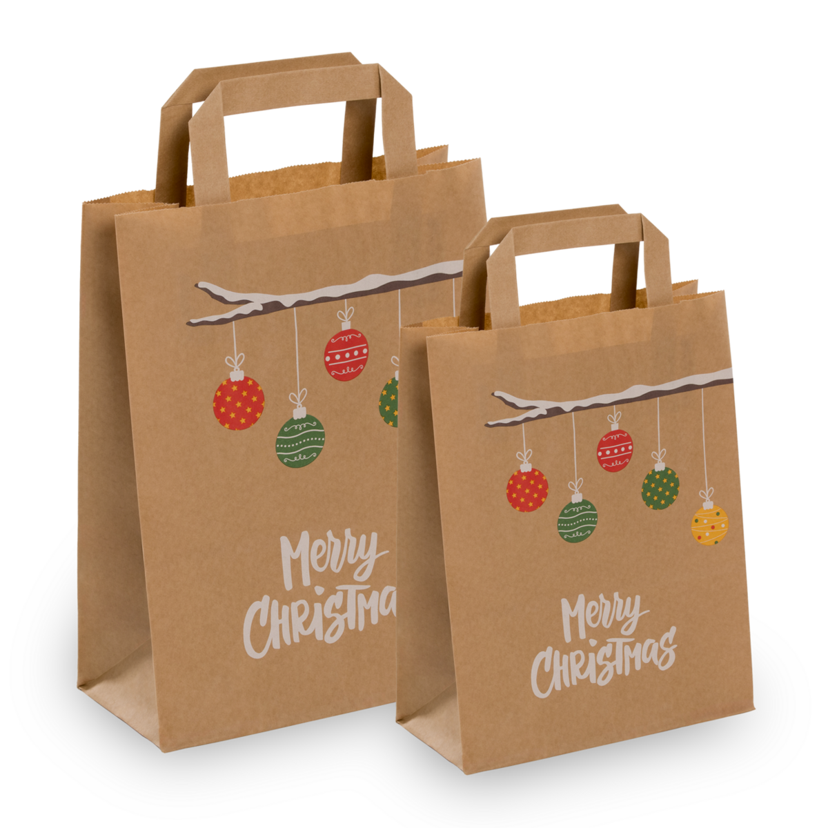 Sac en papier de Noël « Branche avec boules »