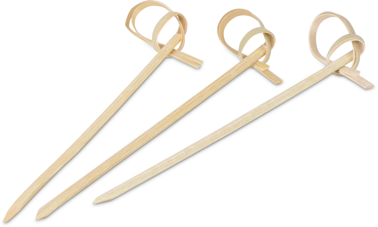 Brochettes en bambou avec nœud