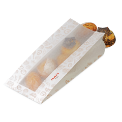 Sachet à soufflet avec bande de visibilité en papier cristal «FRISCH & fein»