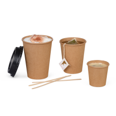 Gobelet pour boissons chaudes, couche PE brun