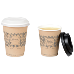 Gobelet pour boissons chaudes revêtu de PLA «Genuss»