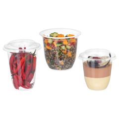 Gobelet traiteur en rPET ELEGANCE & couvercle