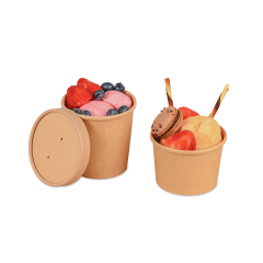 Gobelet à glace et couvercle en carton