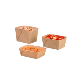 Barquettes traiteur en carton brun rectangulaires